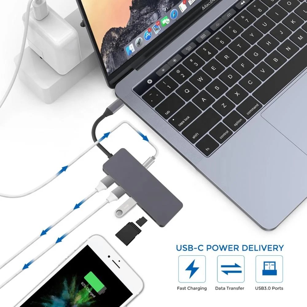 
New Design Mini Industrial Usb Type C Adapter Driver Custom 7 Port Usb Hub 