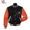 Custom fitted baseball varsity jacket Custom Sports jacket FLYERS black orange Varsity jackets wholesale price for sports club