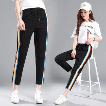 sweatpants with rainbow stripe