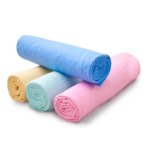 Image of Wholesale car wash natural chamois towel fabric cloth 100% cotton harga lap kanebo plas synthetic pva chamois grip fabric