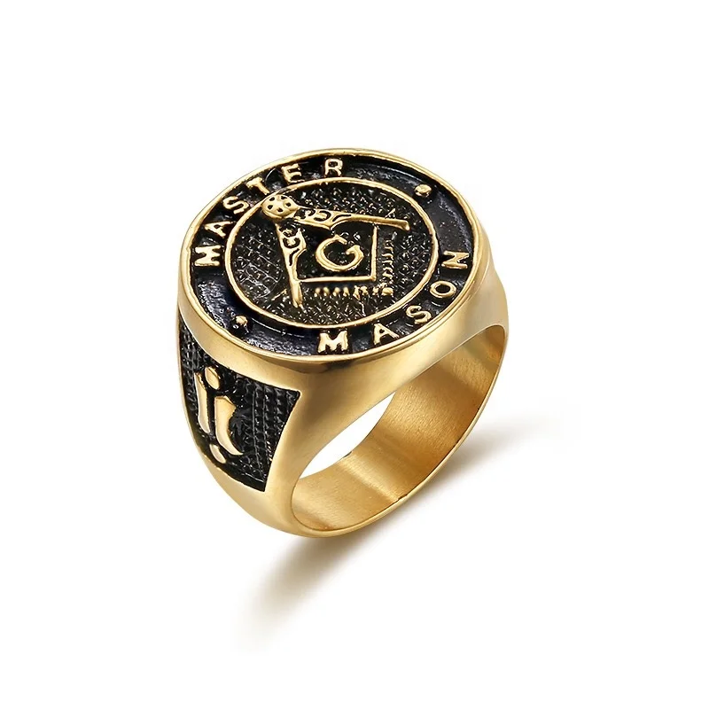 

Freemasons AG logo ring punk stainless steel jewelry manufacturers wholesale