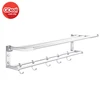 Malaysia hot selling Multi function aluminium bathroom tower hanger rack with hook silver color