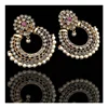 Gold Plated Earrings With Real Polki Stones