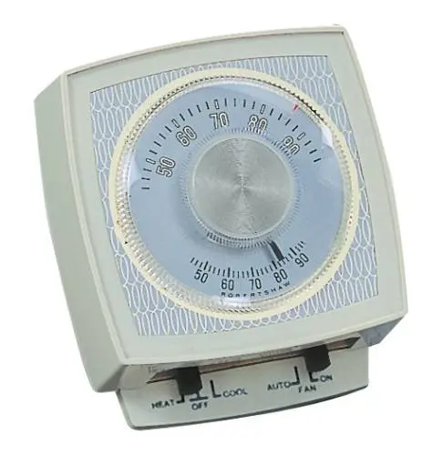 Robertshaw 405-42K Non-Programmable Mechanical Thermostat, 24V, 1 Heat/1 Cool, White, Plastic, 1.5" x 3.7" x 3.6"