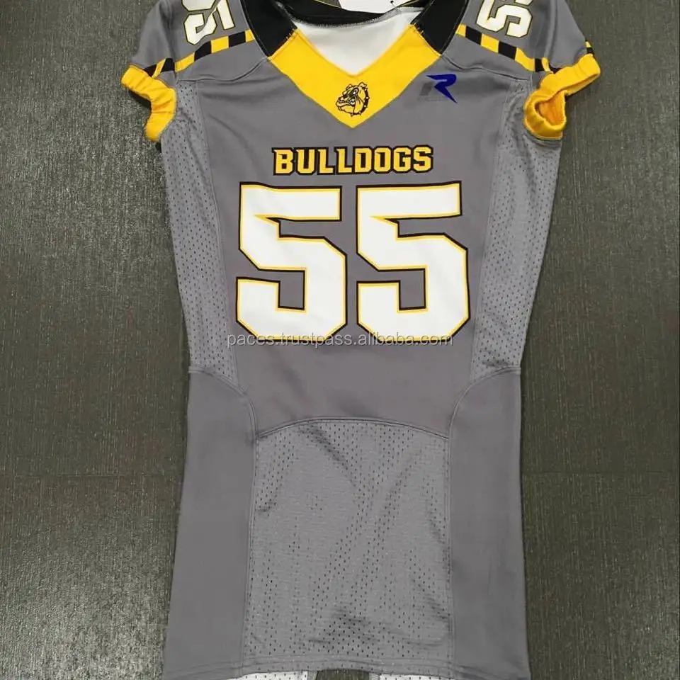 Wholesale American Football Orange Color Sublimation Football Uniforms