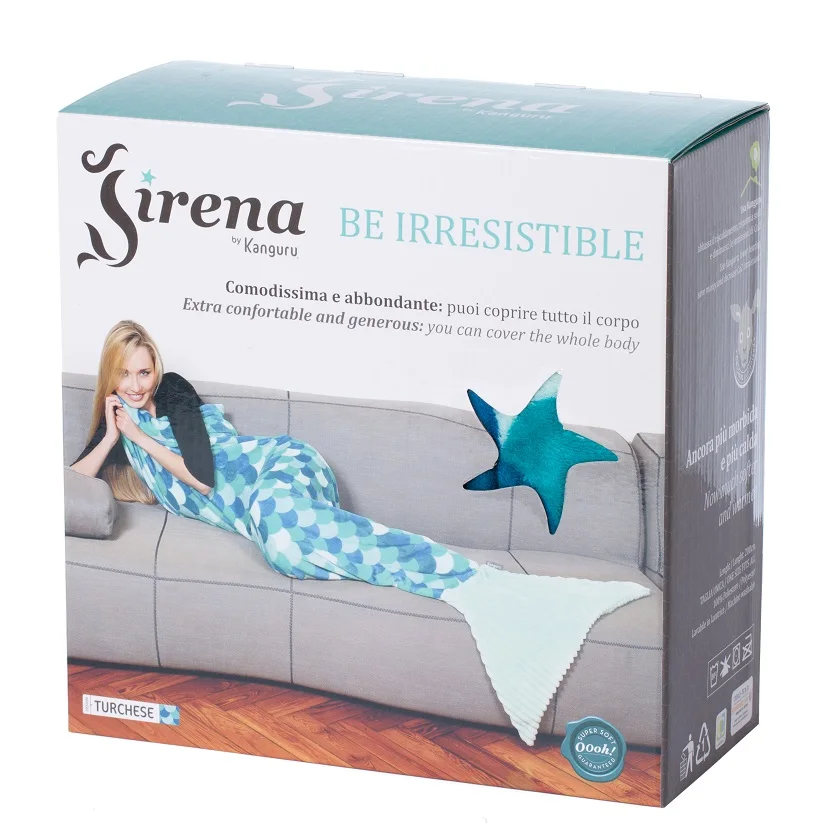 
KANGURU SIRENA MERMAID FLEECE BLANKET BLUE 