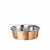 Ski Group Of Hammered Stainless Steel Copper Dog Product Bowl Feeder