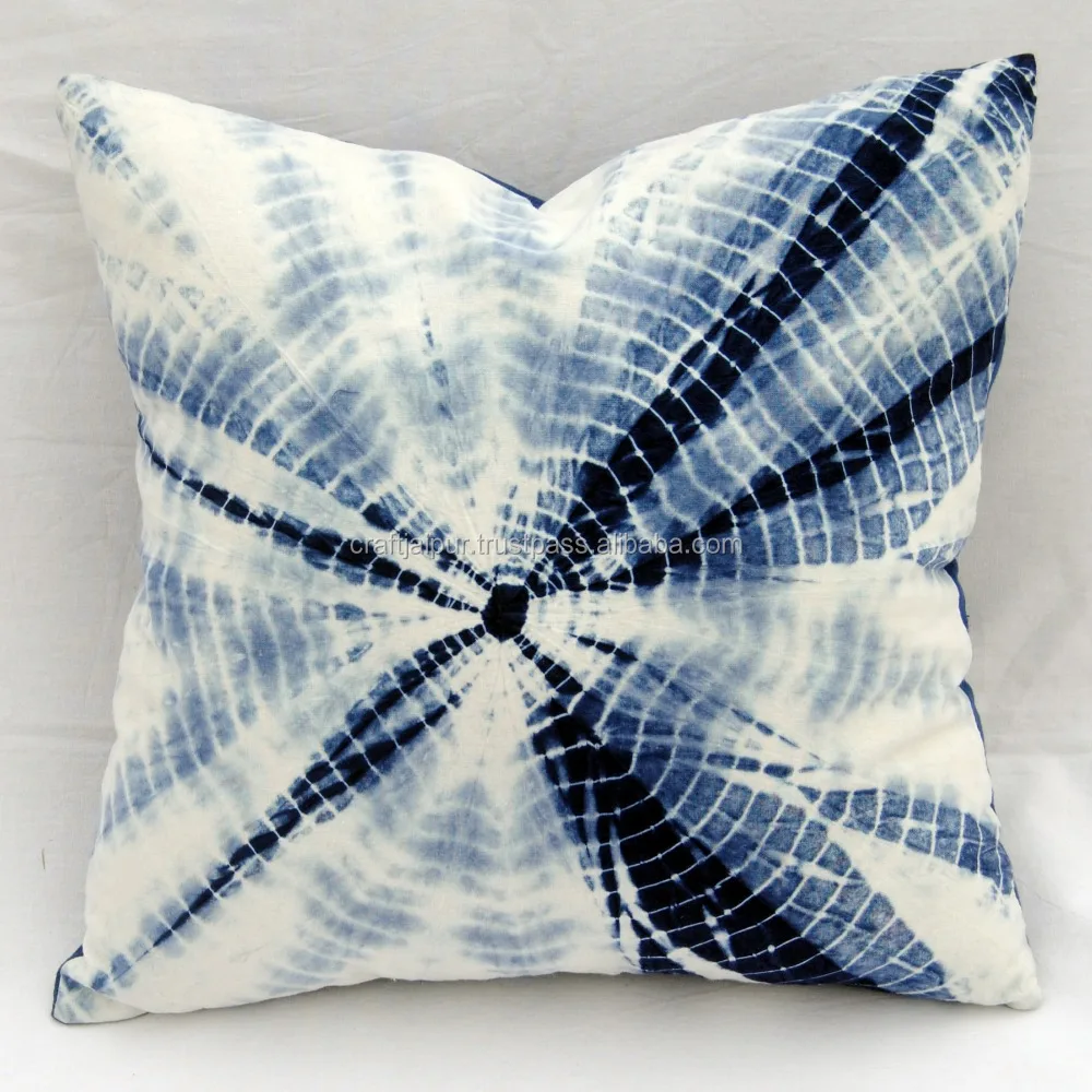 Tie Dye Indigo Blue Cotton Pillow Cases Wholesale Home Decor