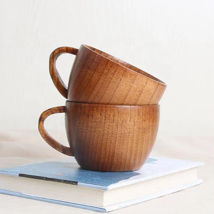 

Wood Coffee Mug Wooden Mug Tea Cup 100ml,Set of 2, Natural wood color