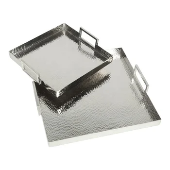 metal serving tray with handles