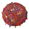 wholesale price indian 32" Round Floor Cushion Cover Patchwork ottoman pillow cushion cover