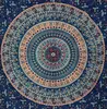 Blue Peacock Elephant Mandala Wall Hanging Hippie Tapestry Dorm Decor Bohemian Bedspread Bed Cover Bedding Beach Blanket Psyched