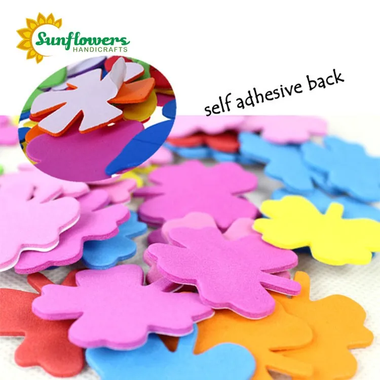 Eva Foam Cut Flower Stickers Assorted Colors Kid's Arts Craft Supplies