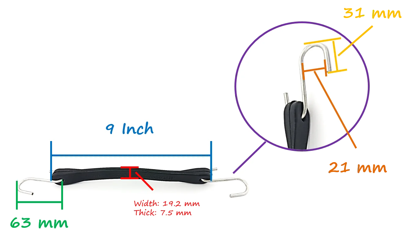 OEM custom natural rubber s hook strap rubber