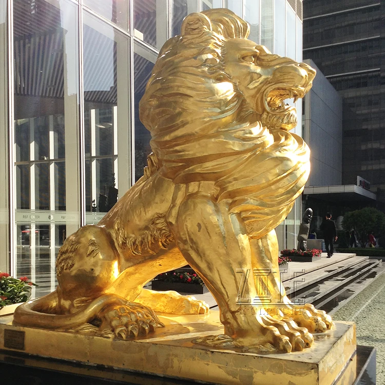 Professional Foundry Cast Large Brass Bronze Lion Statue