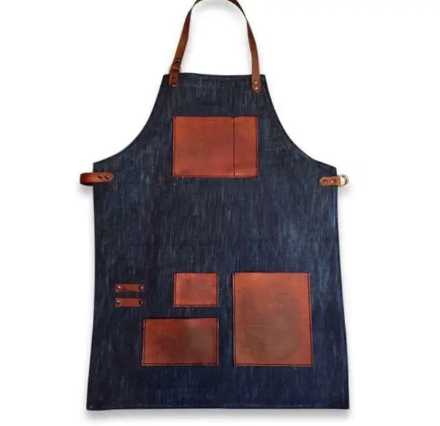 Professional Denim Barber Apron Hair Stylist Server Apron View