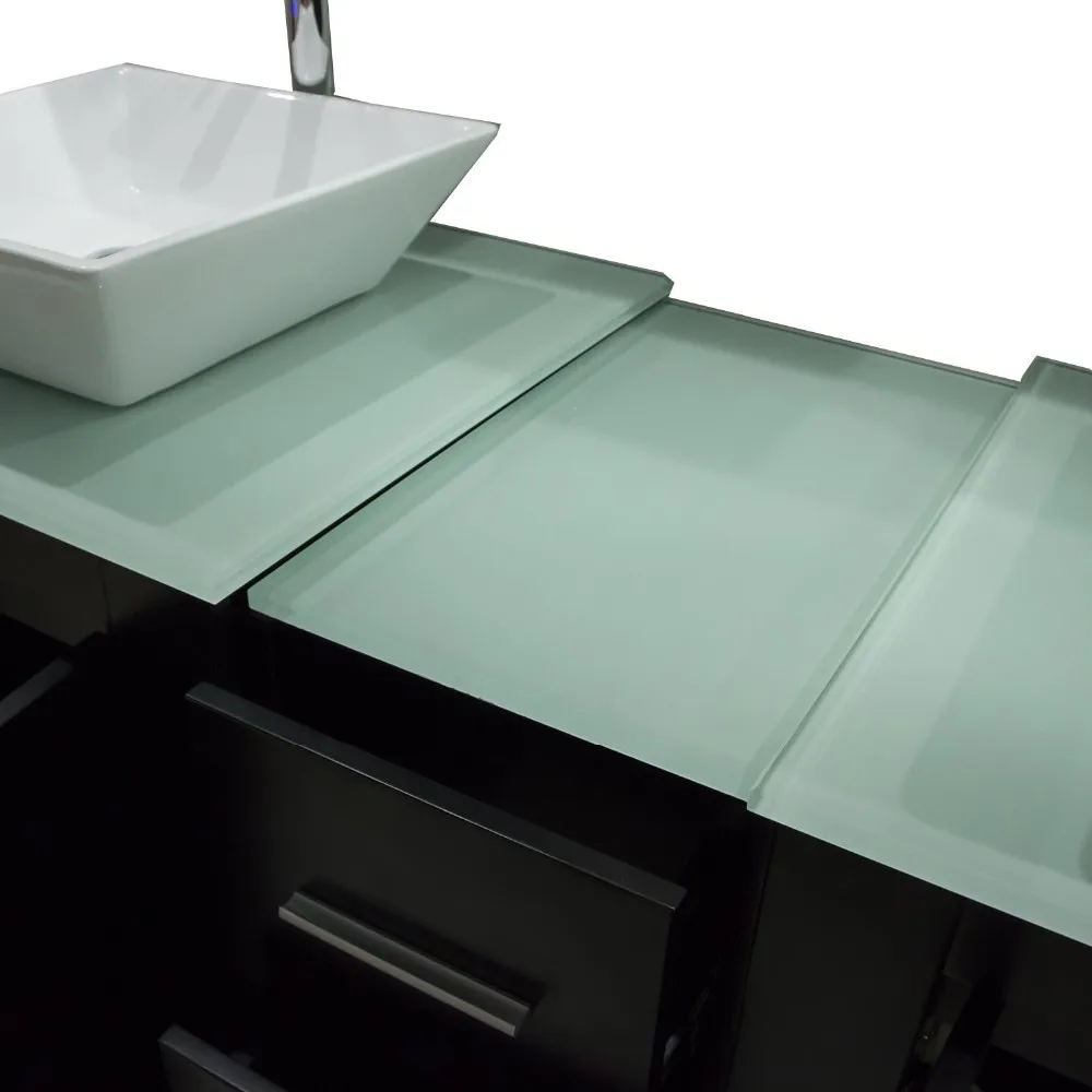 Double Sink Commercial Bathroom Vanity With Glass Top Buy Double