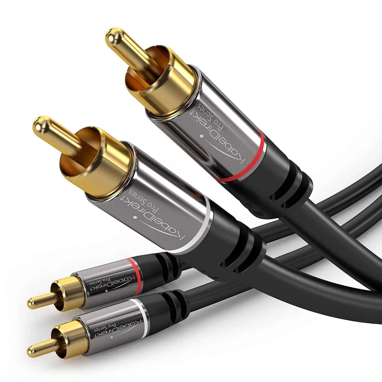 KabelDirekt RCA Stereo Cable/Cord (3 ft/feet short, Dual 2 x RCA Male to 2 x RCA Male Audio Cable, Digital & Analogue, Double-Shielded, PRO Series) supports (Amplifiers, AV Receivers, Hi-Fi)