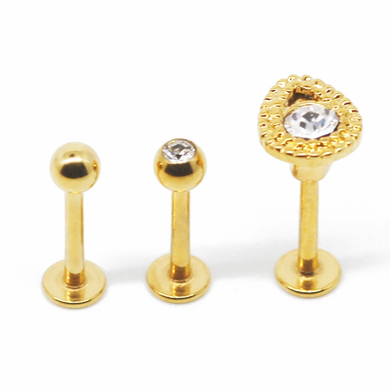 Gold Plated Labret Body Jewelry Sizes 16g Buy Labret Sizes,Labret