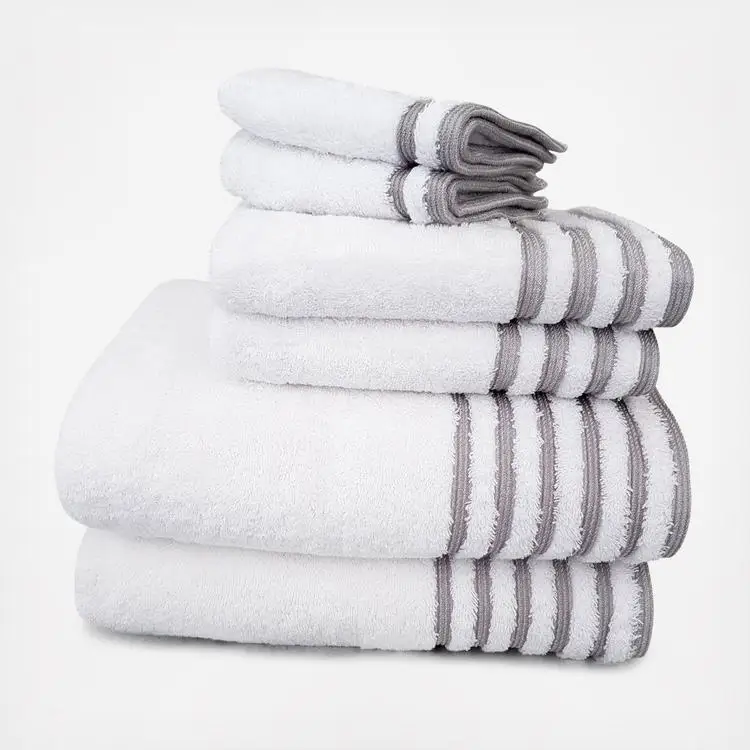 

Dobby border terry cotton hotel towel set custom logo towel set