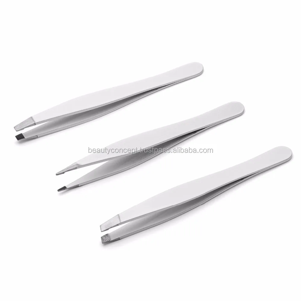New 3 Pcs Pro Eyebrow Tweezers Hair Beauty Slanted Stainless Steel Tweezer Set Buy Good