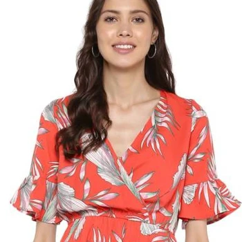 red floral mini dress