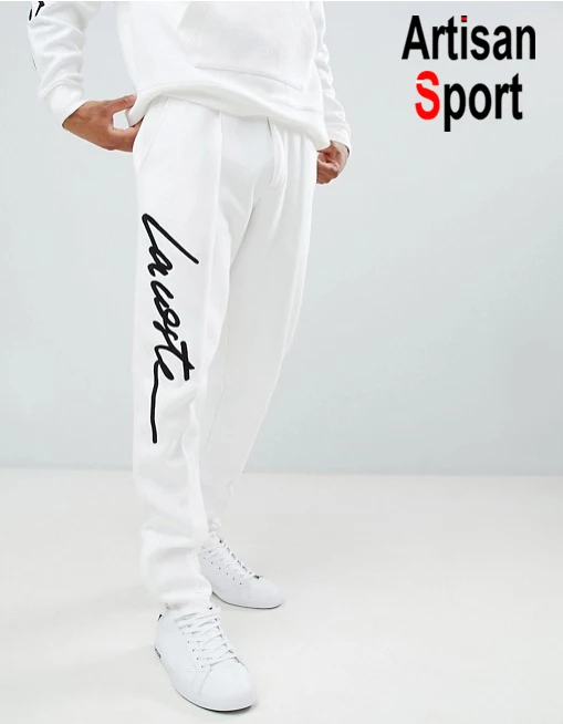 
Factory connection OEM Custom mens sweatpants jogger pants embroider/Print Logo blank white fleece men pants two piece sets 
