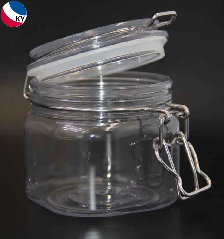 250ml Body Scrub Plastic Container Jars With Spoon For Cosmetic Clear