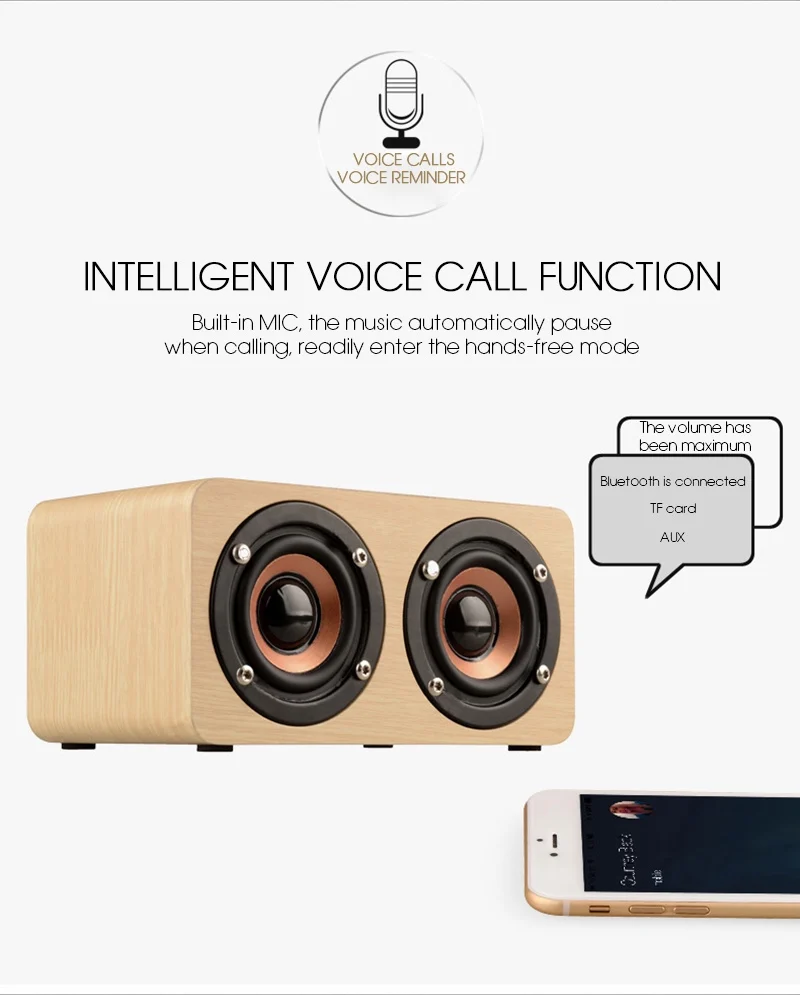 Portable Wireless Plywood Speaker, Allstar Mini Wooden Bluetooth Speaker - ANKUX.COM