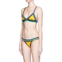 

OEM Handmade Women Sexy Triangle Bikini Top Crochet Knitting Swimwear Bikini Set