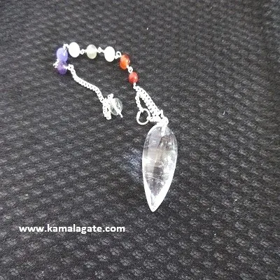 Seven Chakra Stone Bonded Bullet Pendulum With Chakra Chain Dowsing ...