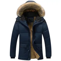 

wholesale long warm mens quilted coat, hooded fleece lined mens down jacket cotton jacket