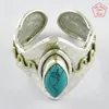 Hilarious Trendy Green Turquoise Ring 925 Sterling Silver Sing Handmade Silver Jewelry Supplier