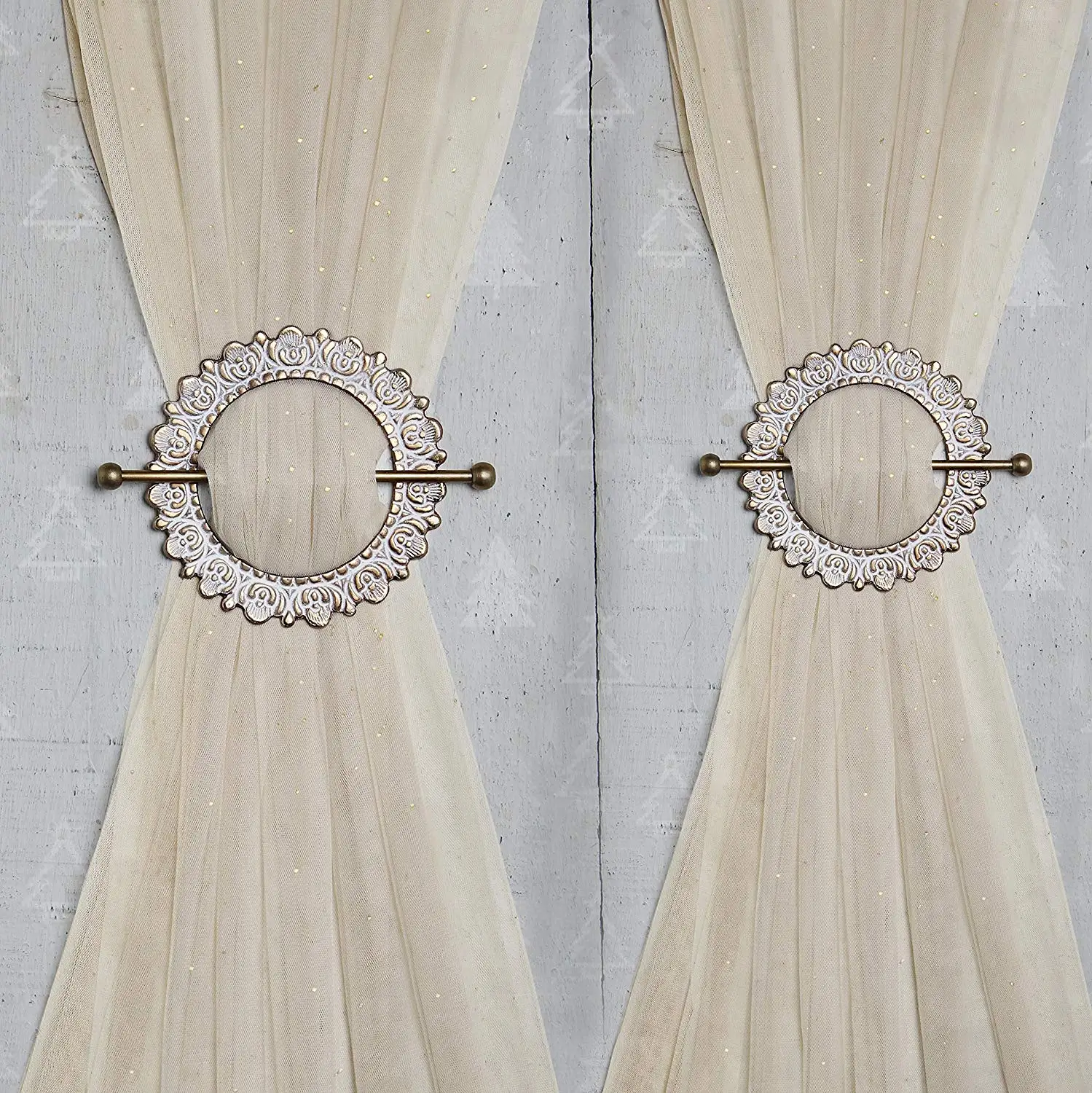 Set Of 2 Circle Brooch Curtain Tie Backs Curtain Holdbacks