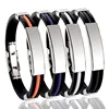 Korean Style Silica Gel Bracelet For Women Men Stainless Steel Bracelets Bangles