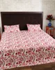 Best Selling Pink And Red Cotton Floral Printed Hotel Bedsheet