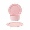 Trusted ceramic tableware factory wholesale price simple design microwave oven safe hotel color glazed porcelain dinnerware set