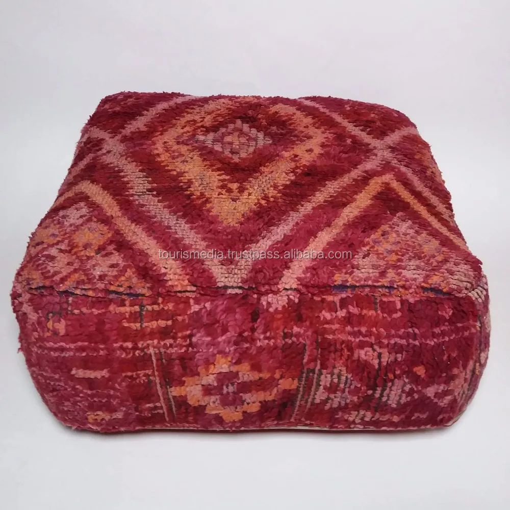 Vintage Moroccan Boujaad Azilal Berber Tribal Floor Pillow Covers