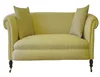 Upholstered Antique Vintage Classical French Provincial Style Solid Teak Sofa