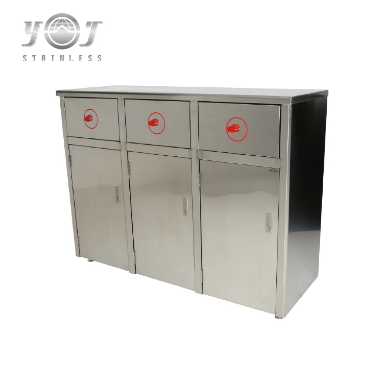 
Custom 3 Compartment Public Waste Bins Dustbin 