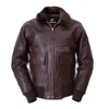 Mens Flying Leather Jacket Aviator G-1 Navy Pilot Bomber Flight Genuine Leather Fur Collar Durable Jacket Military Naval Jacket