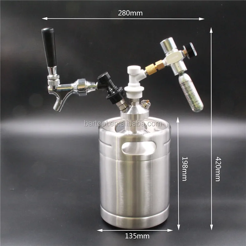 64oz Mini Keg With Double Ball Lock Spear Dispensing System For Beer