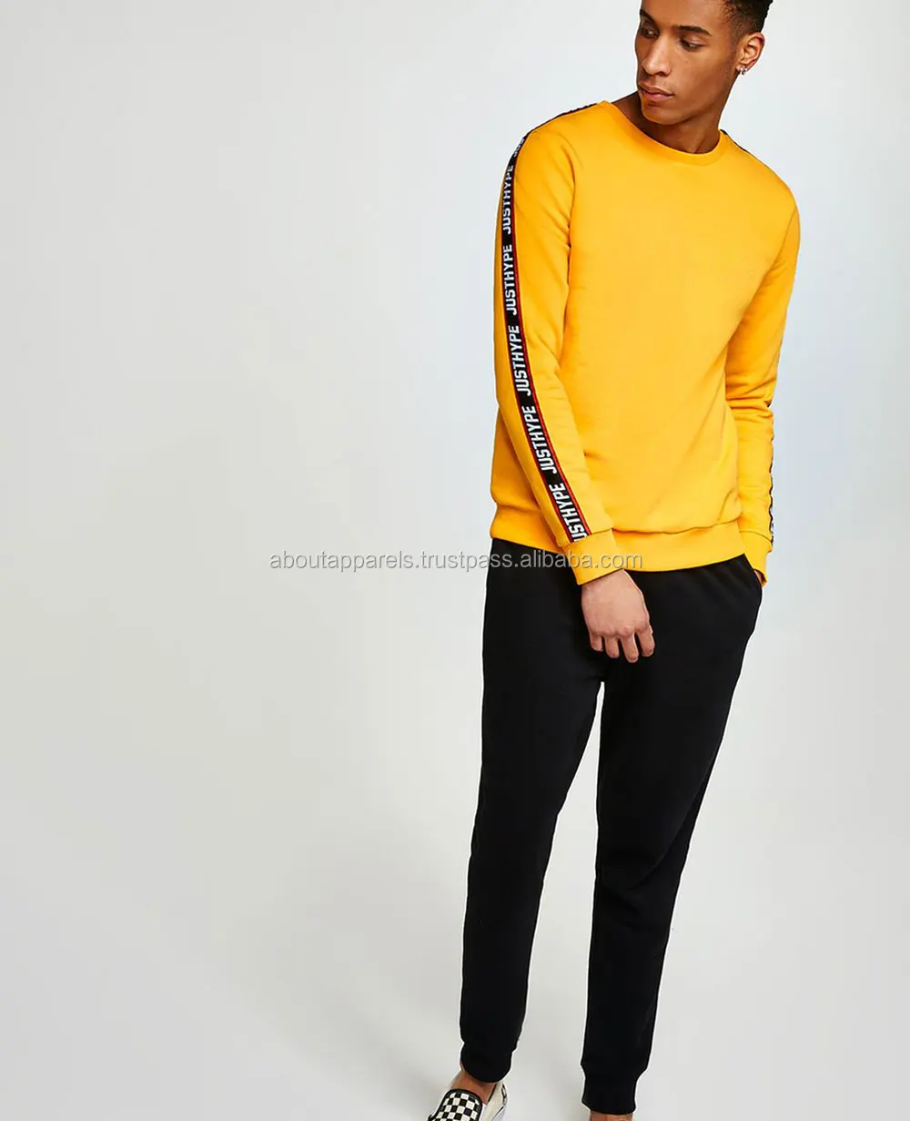 yellow taping sweatshirt
