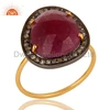 Indian Natural Ruby and Diamond Wedding Ring 14k Solid Gold Sterling Silver Jewelry Supplier