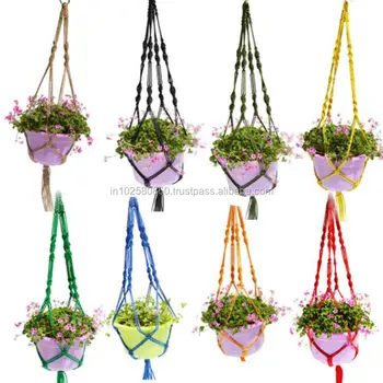 Plant Pot Hanger Macrame Jute For Indoor Outdoor Ceiling Holder