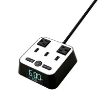 

3 USB Charger Ports 2 Ac Outlet Power Strip Bedroom Home Dorm Hotel Alarm Clock With Charging Station