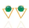 925 Sterling Silver Green Onyx Stud Earring Jewelry