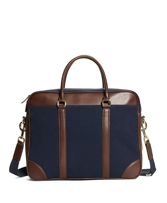 canvas and leather laptop bag