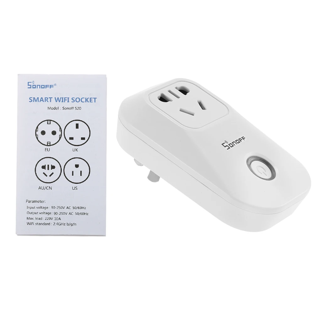 Sonoff S20 Wifi Wireless Remote Control Socket Eu Plug Works With
