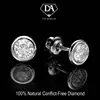 14K White Gold Earrings with Round Diamond 0.34 total carat IGL Certificate